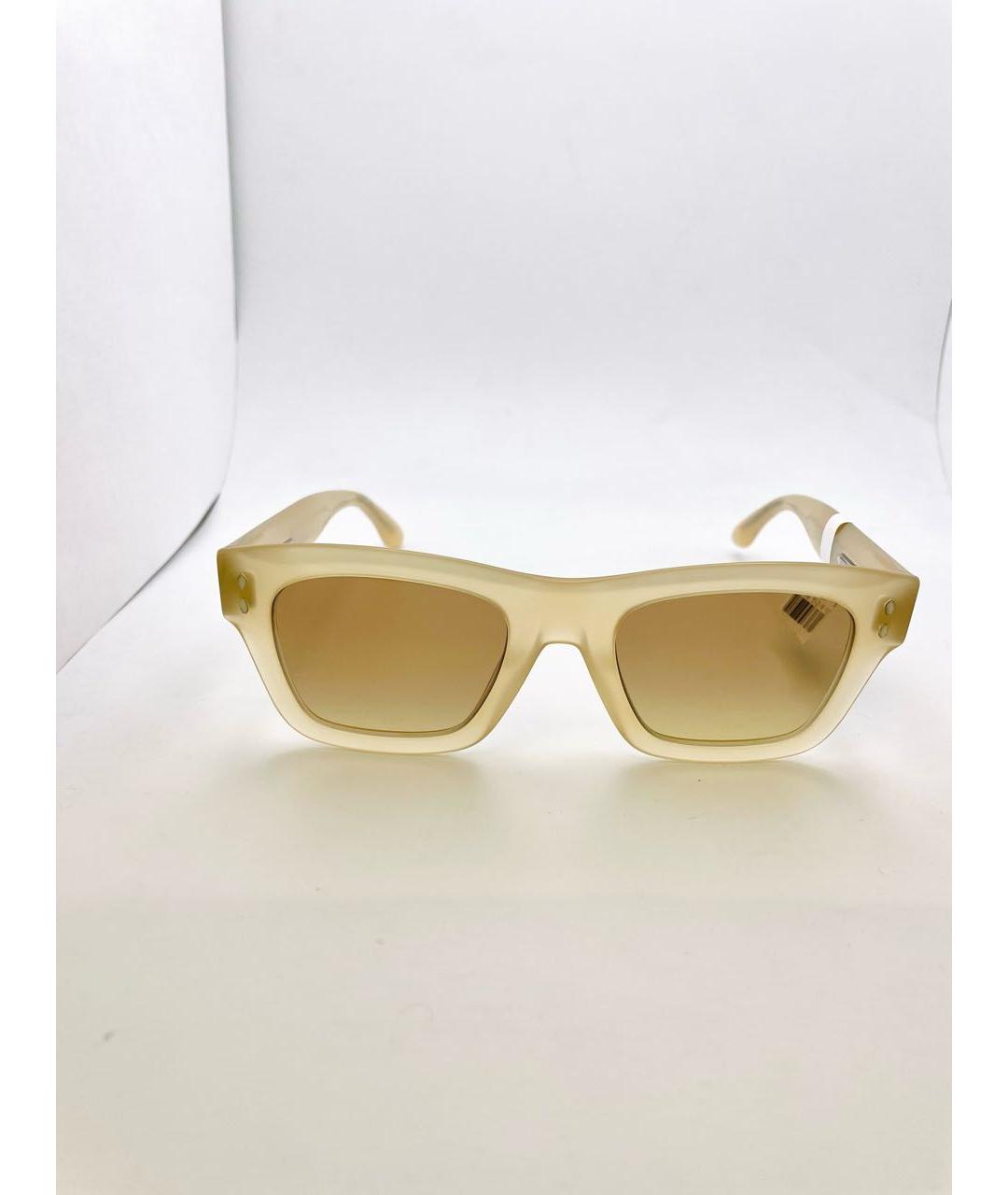 ISABEL MARANT Бежевые пластиковые солнцезащитные очки, фото 7