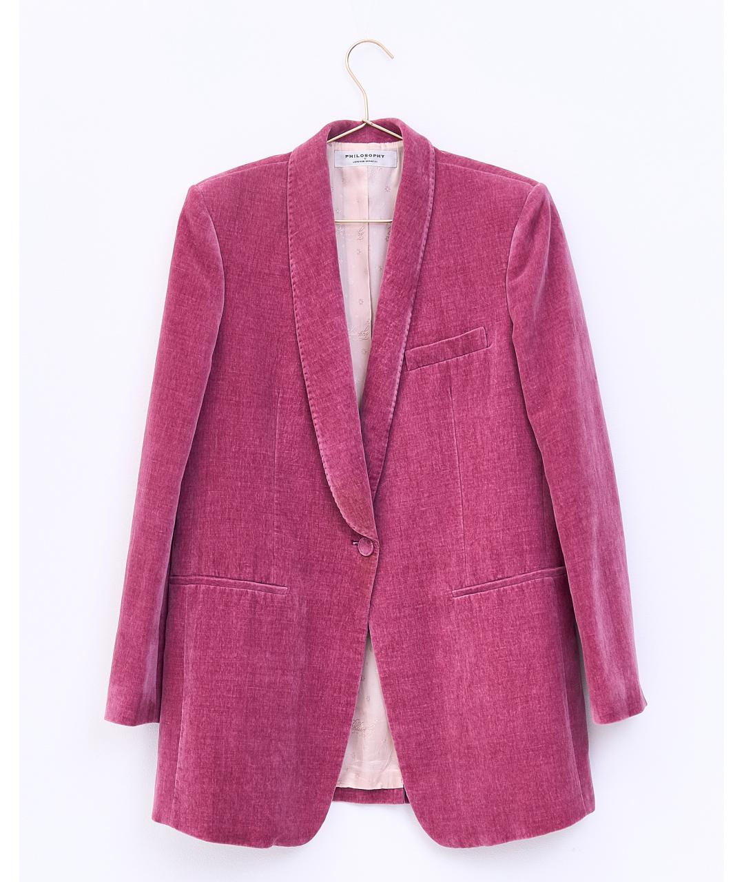PHILOSOPHY DI LORENZO SERAFINI Розовый хлопковый жакет/пиджак, фото 6