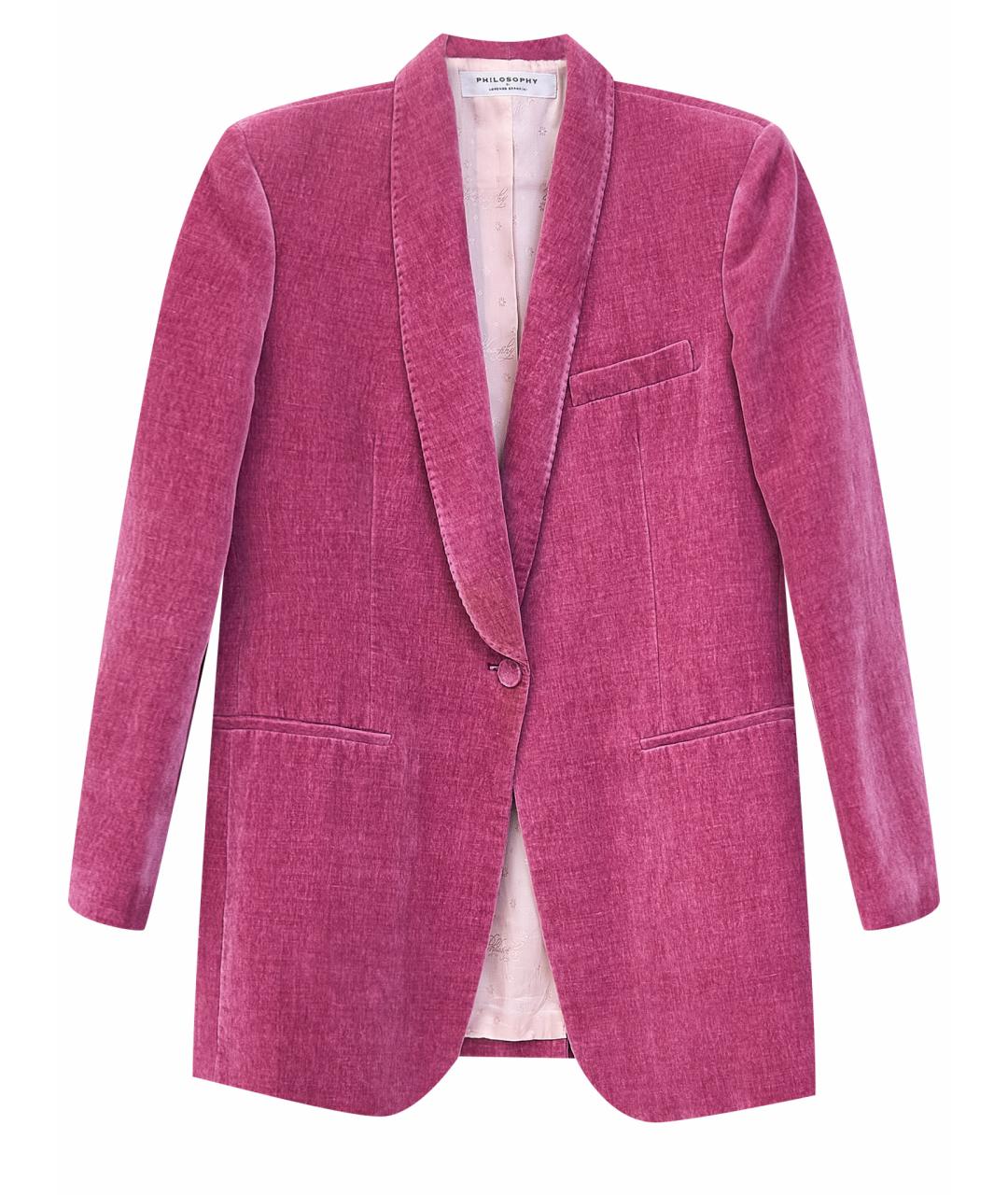PHILOSOPHY DI LORENZO SERAFINI Розовый хлопковый жакет/пиджак, фото 1