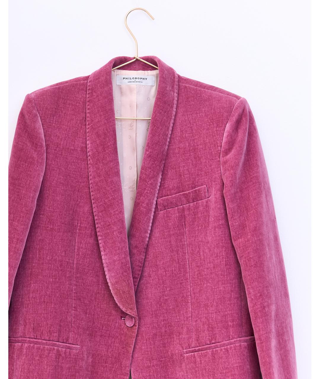 PHILOSOPHY DI LORENZO SERAFINI Розовый хлопковый жакет/пиджак, фото 3