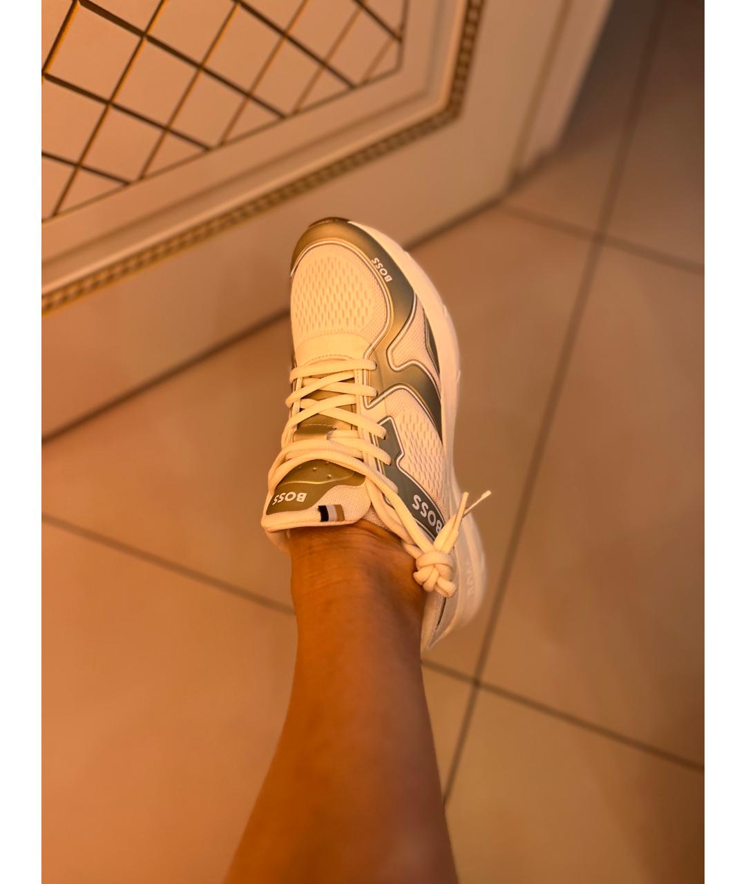 HUGO BOSS Белые кроссовки из искусственной кожи, фото 4
