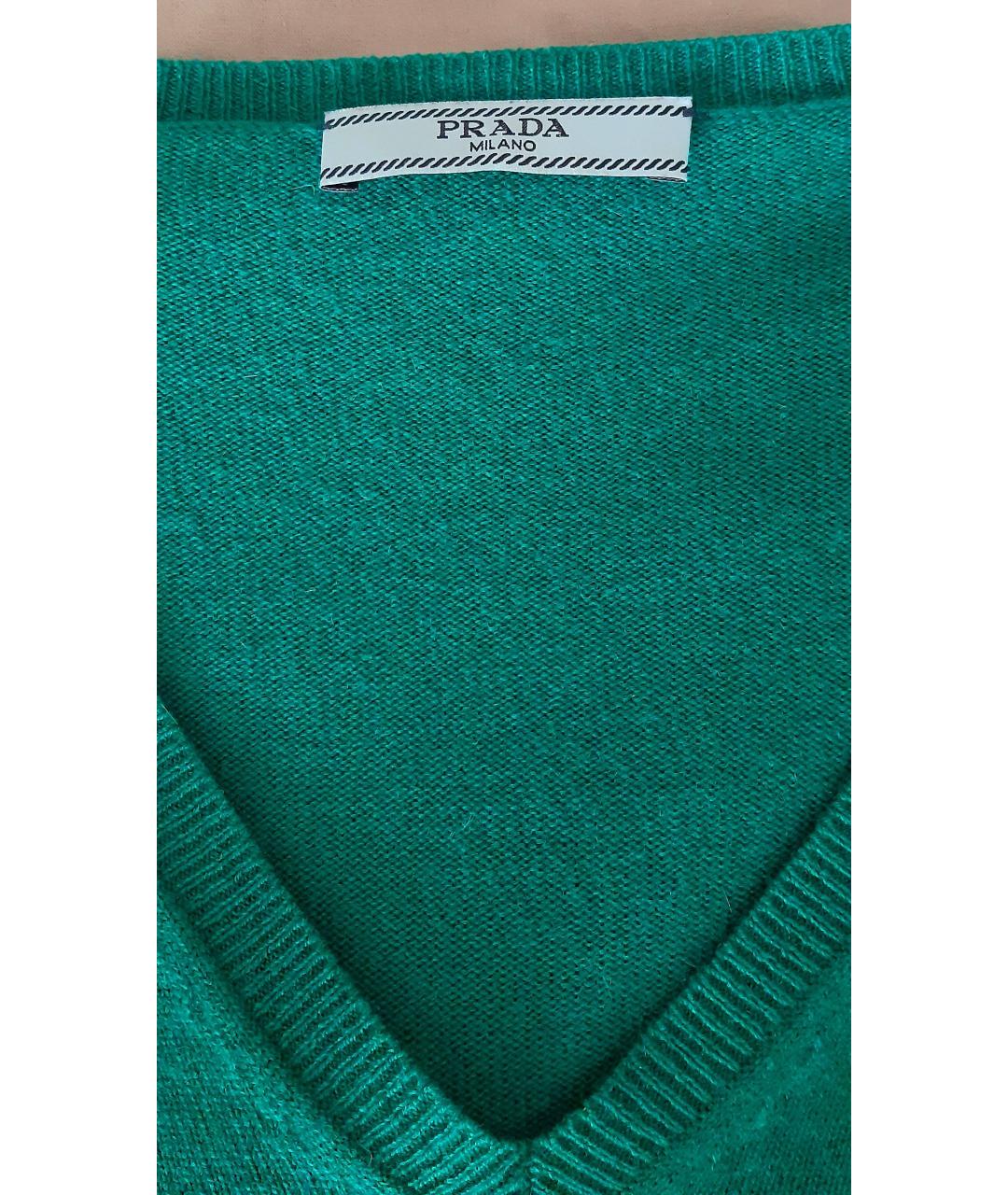 PRADA Зеленый кашемировый джемпер / свитер, фото 3