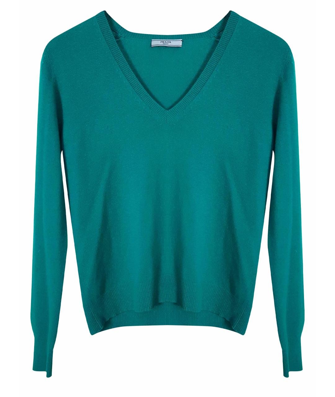 PRADA Зеленый кашемировый джемпер / свитер, фото 1