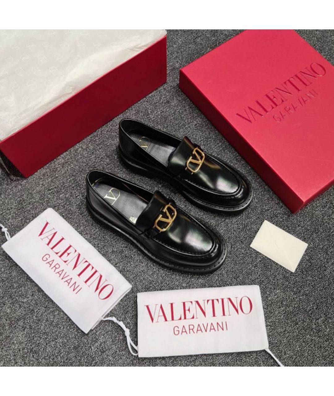 VALENTINO Черные кожаные лоферы, фото 5