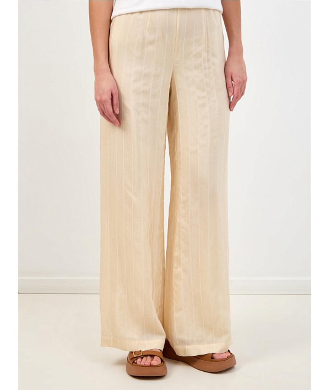 GENTRY PORTOFINO Бежевые вискозные брюки широкие, фото 2