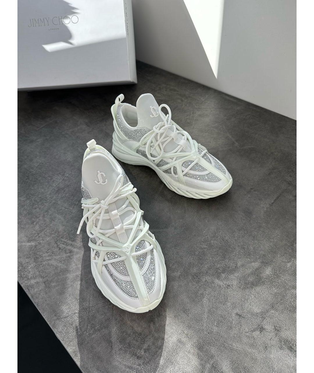 JIMMY CHOO Белые неопреновые кроссовки, фото 2