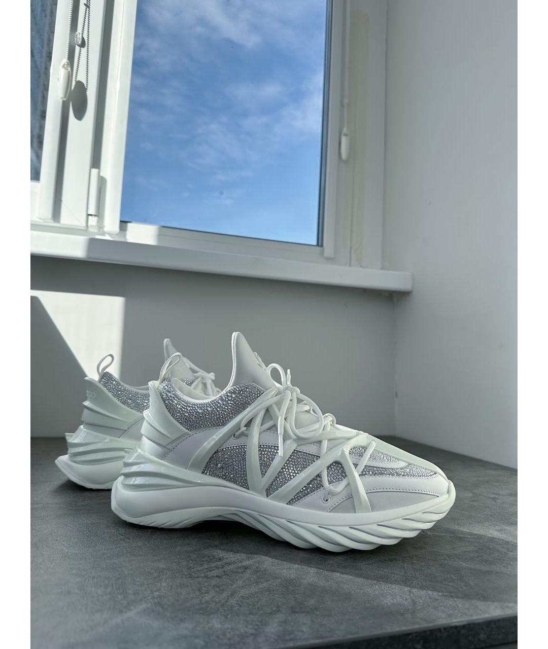 JIMMY CHOO Белые неопреновые кроссовки, фото 7