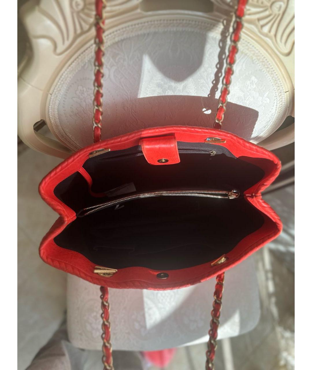 CHANEL PRE-OWNED Красная кожаная сумка через плечо, фото 3