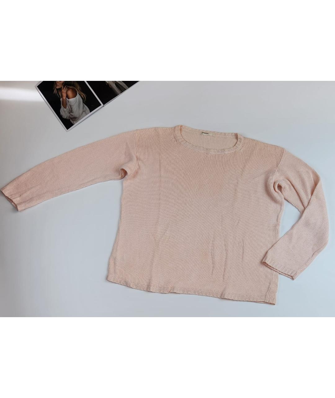 GENTRY PORTOFINO Розовый льняной джемпер / свитер, фото 6