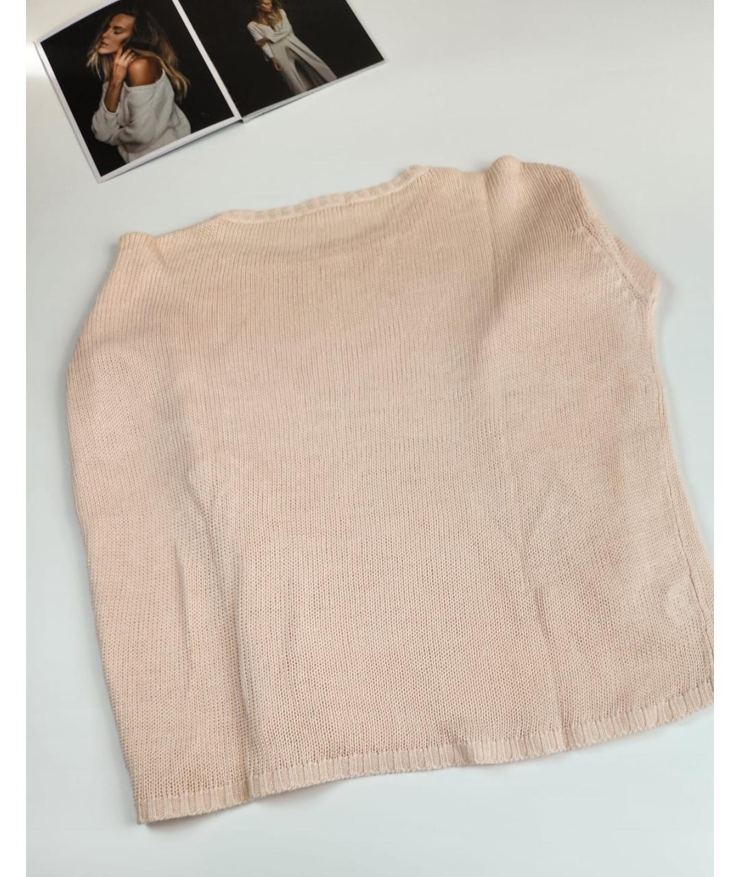 GENTRY PORTOFINO Розовый льняной джемпер / свитер, фото 2