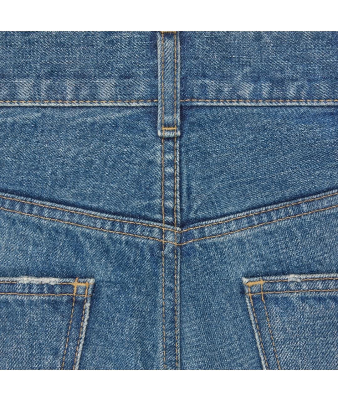 CELINE PRE-OWNED Синие хлопковые прямые джинсы, фото 3
