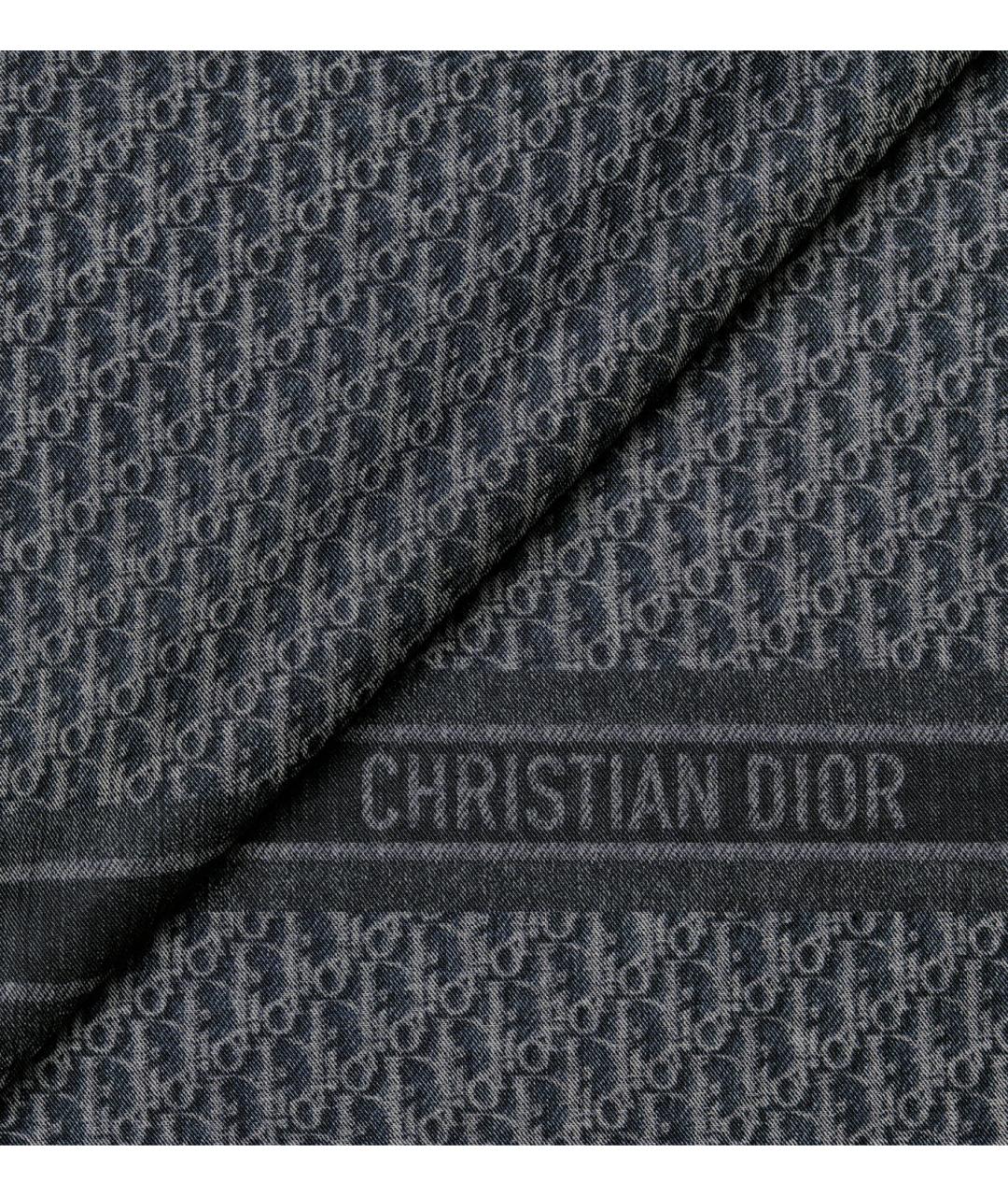 CHRISTIAN DIOR PRE-OWNED Темно-синий шерстяной шарф, фото 5
