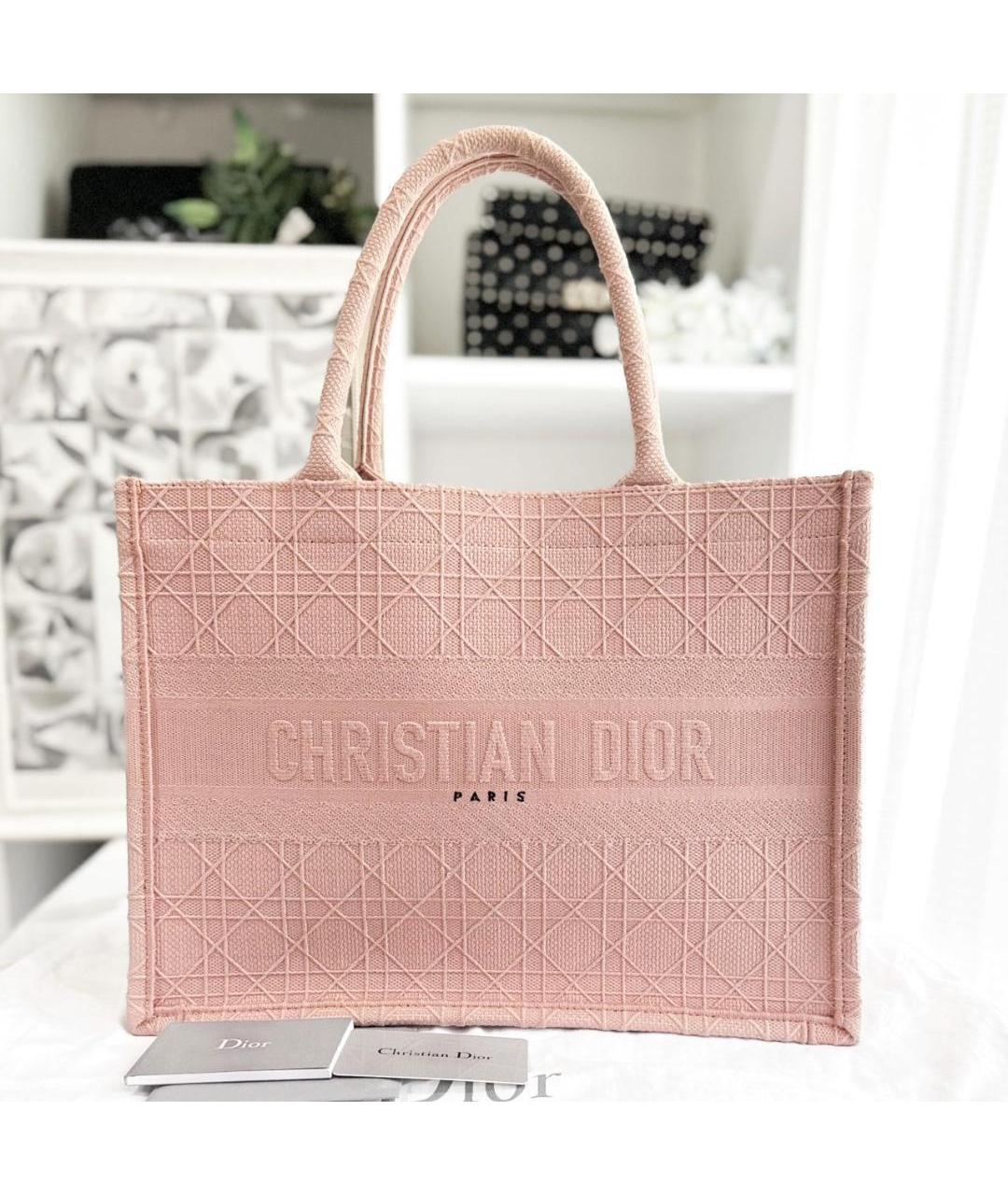 CHRISTIAN DIOR Розовая кожаная сумка с короткими ручками, фото 6