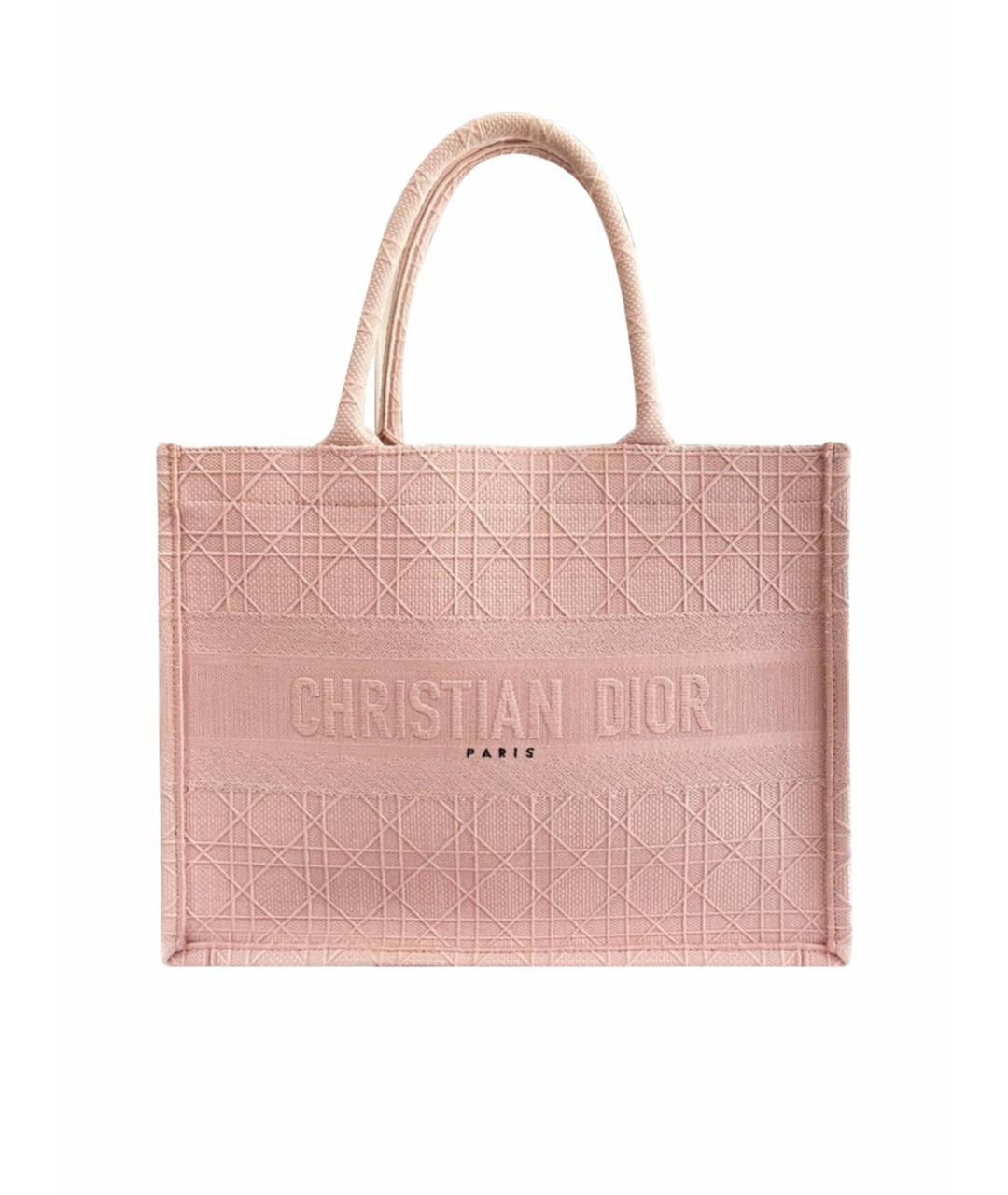 CHRISTIAN DIOR Розовая кожаная сумка с короткими ручками, фото 1