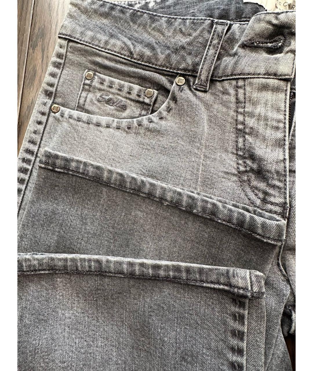 STELLA MCCARTNEY Серые хлопко-эластановые прямые джинсы, фото 5