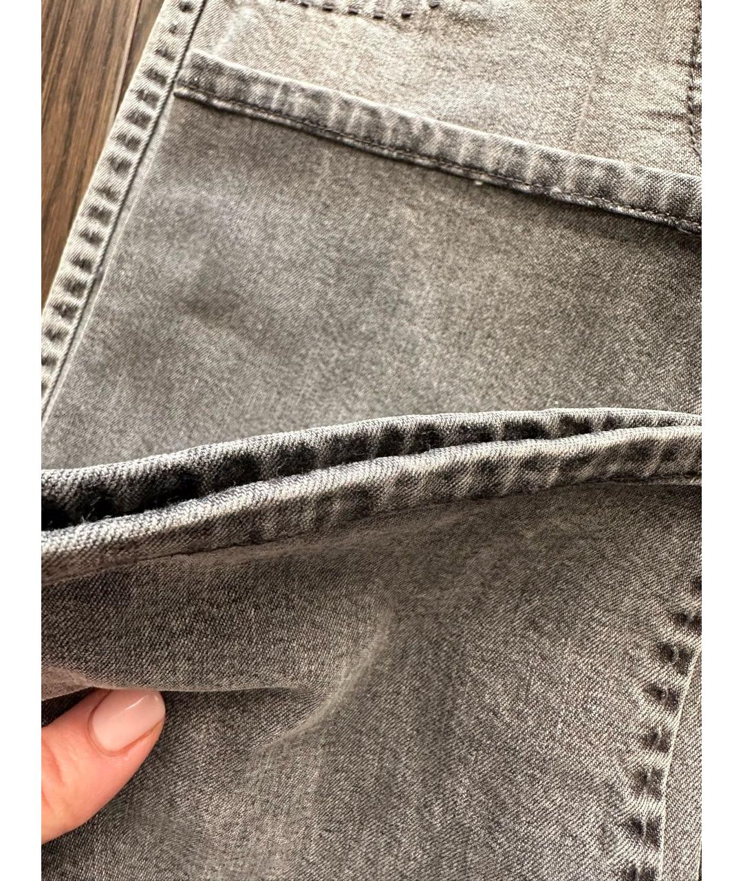 STELLA MCCARTNEY Серые хлопко-эластановые прямые джинсы, фото 7