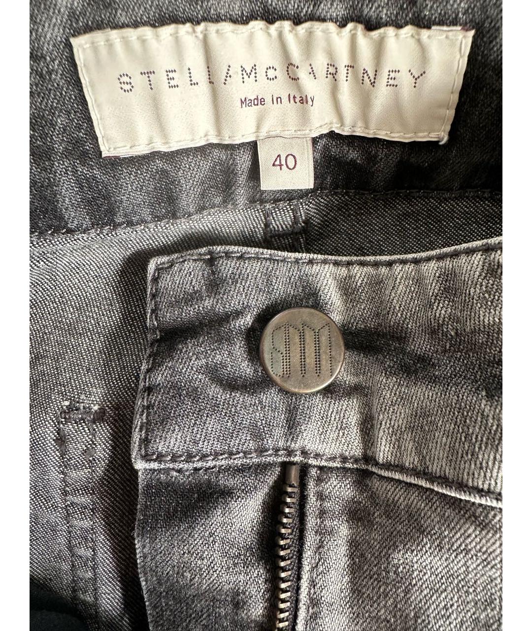 STELLA MCCARTNEY Серые хлопко-эластановые прямые джинсы, фото 6