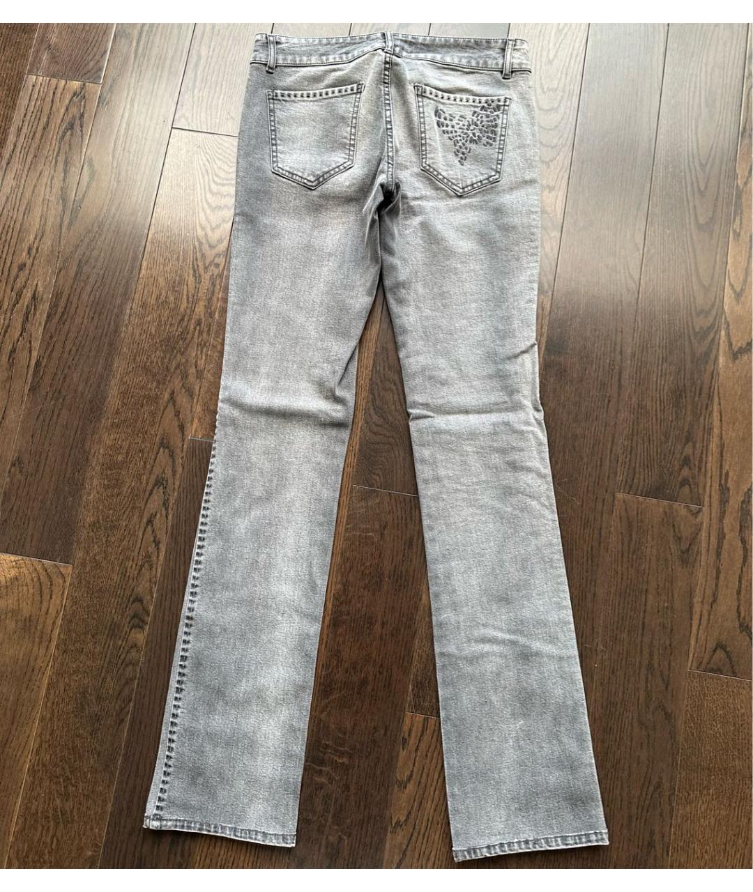 STELLA MCCARTNEY Серые хлопко-эластановые прямые джинсы, фото 2