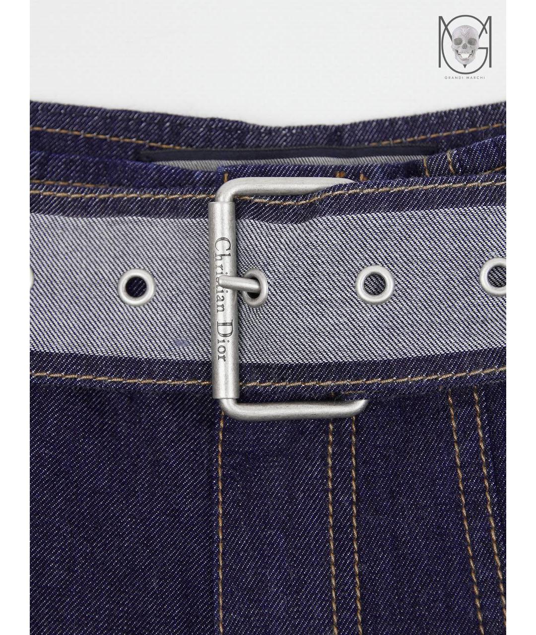 CHRISTIAN DIOR Темно-синие хлопковые джинсы клеш, фото 3