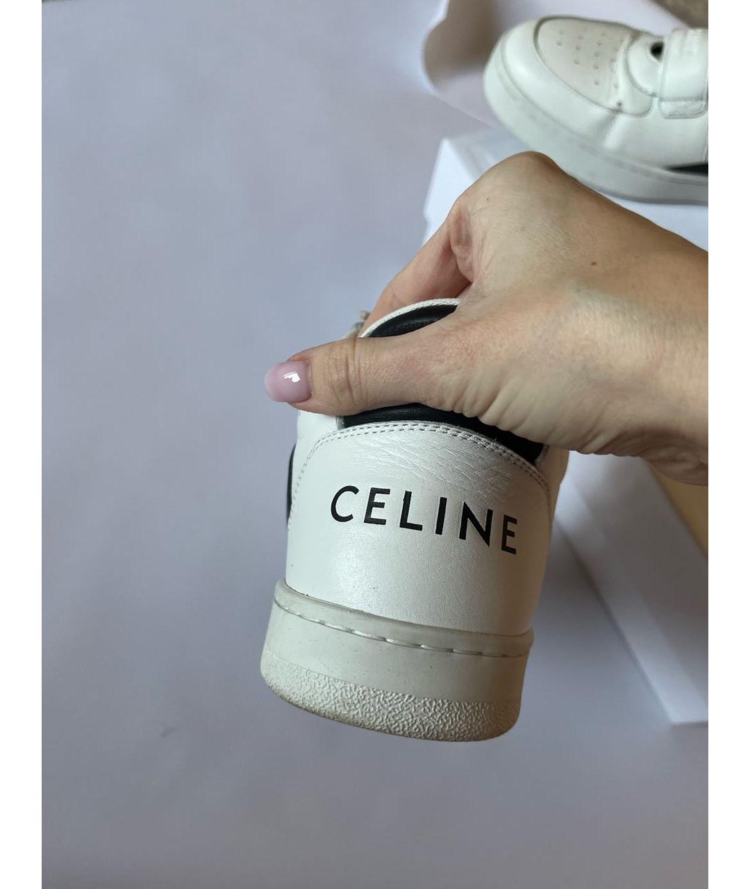 CELINE PRE-OWNED Белые кожаные высокие кроссовки / кеды, фото 6