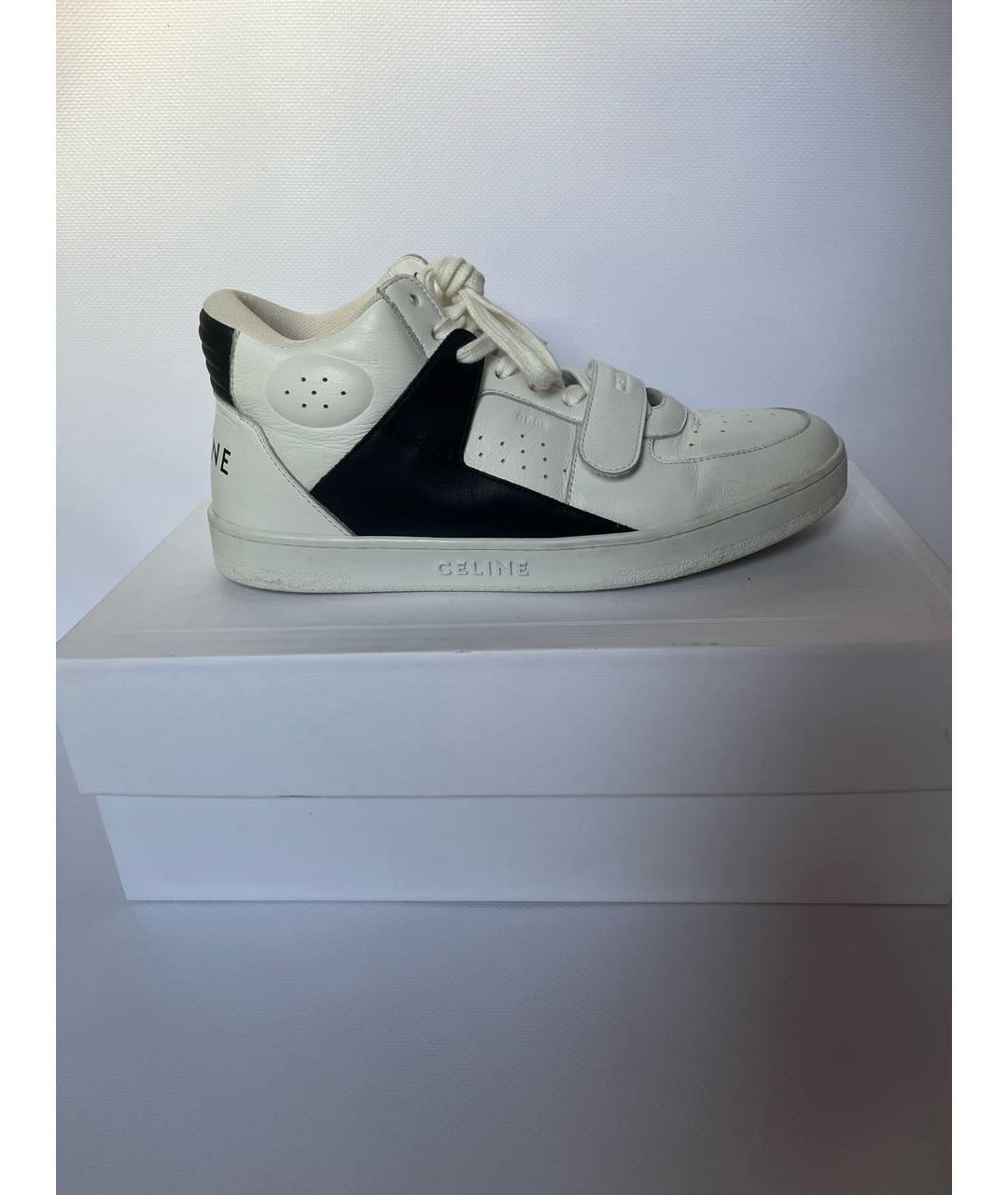 CELINE PRE-OWNED Белые кожаные высокие кроссовки / кеды, фото 8