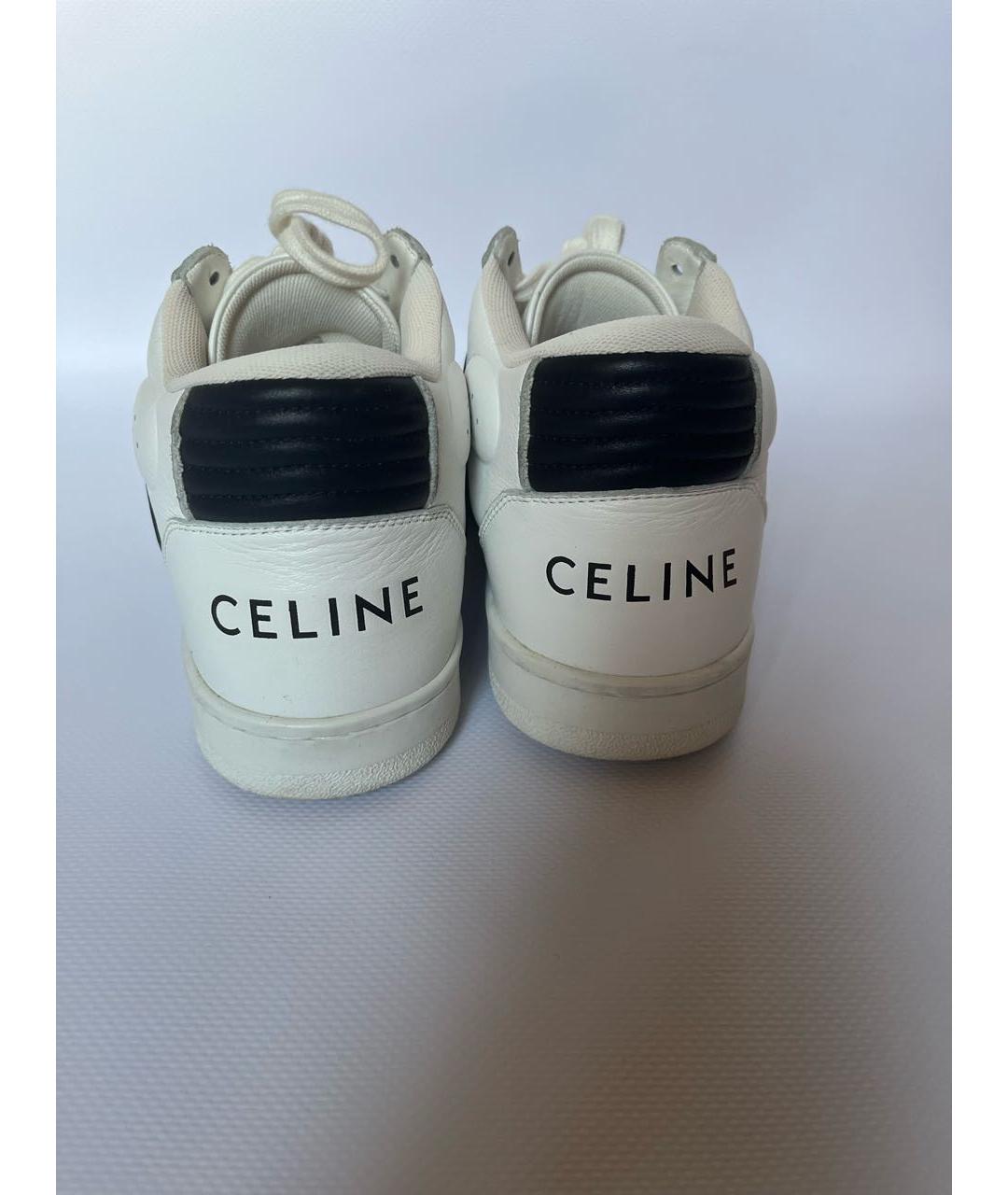 CELINE PRE-OWNED Белые кожаные высокие кроссовки / кеды, фото 4