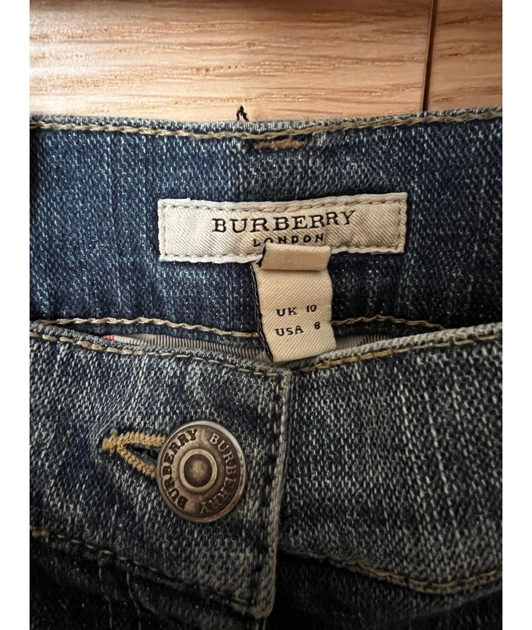 BURBERRY Темно-синие хлопковые джинсы клеш, фото 3