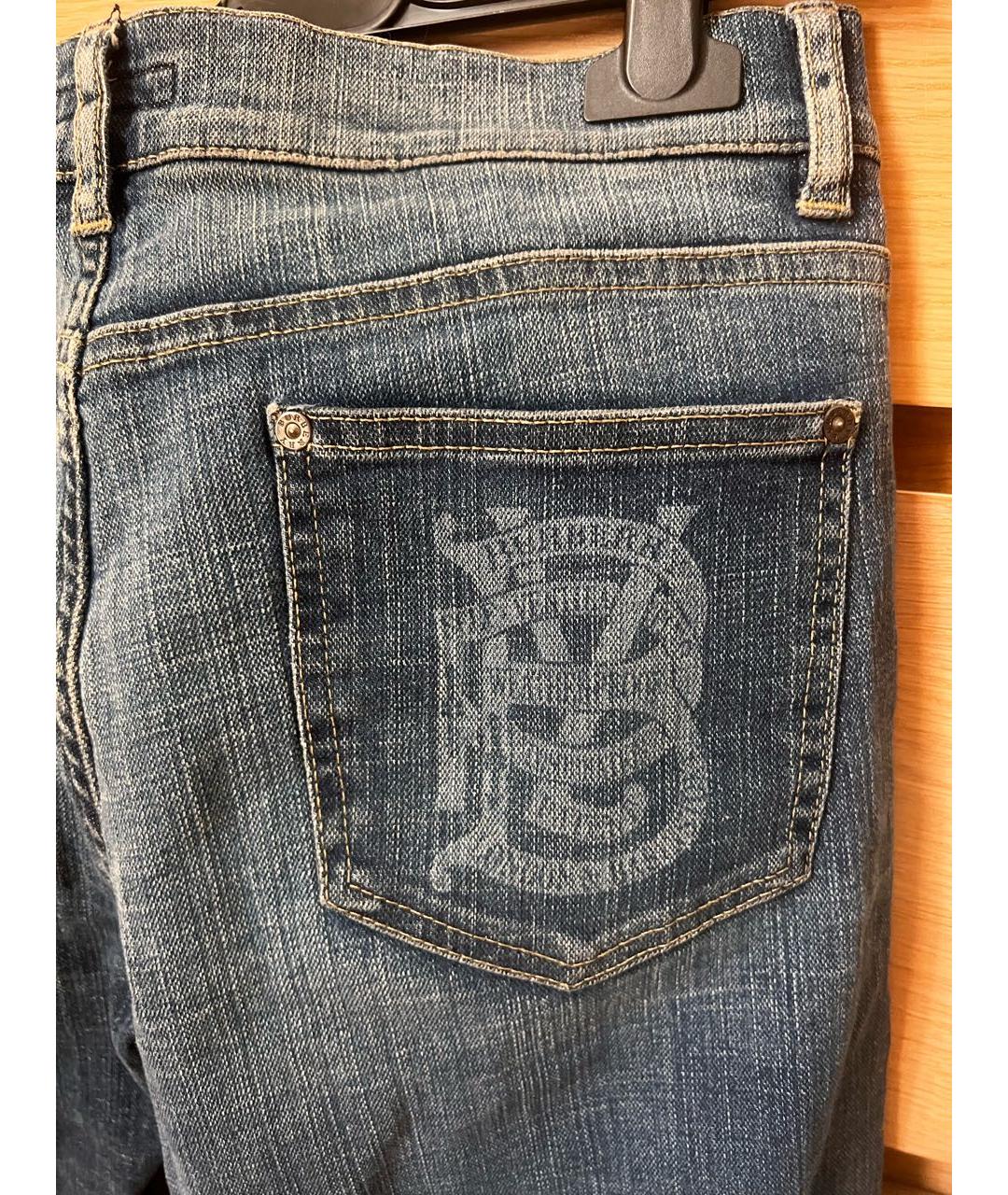 BURBERRY Темно-синие хлопковые джинсы клеш, фото 4