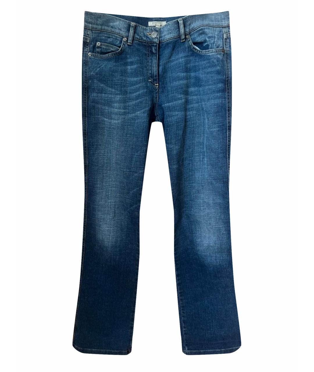 BURBERRY Темно-синие хлопковые джинсы клеш, фото 1