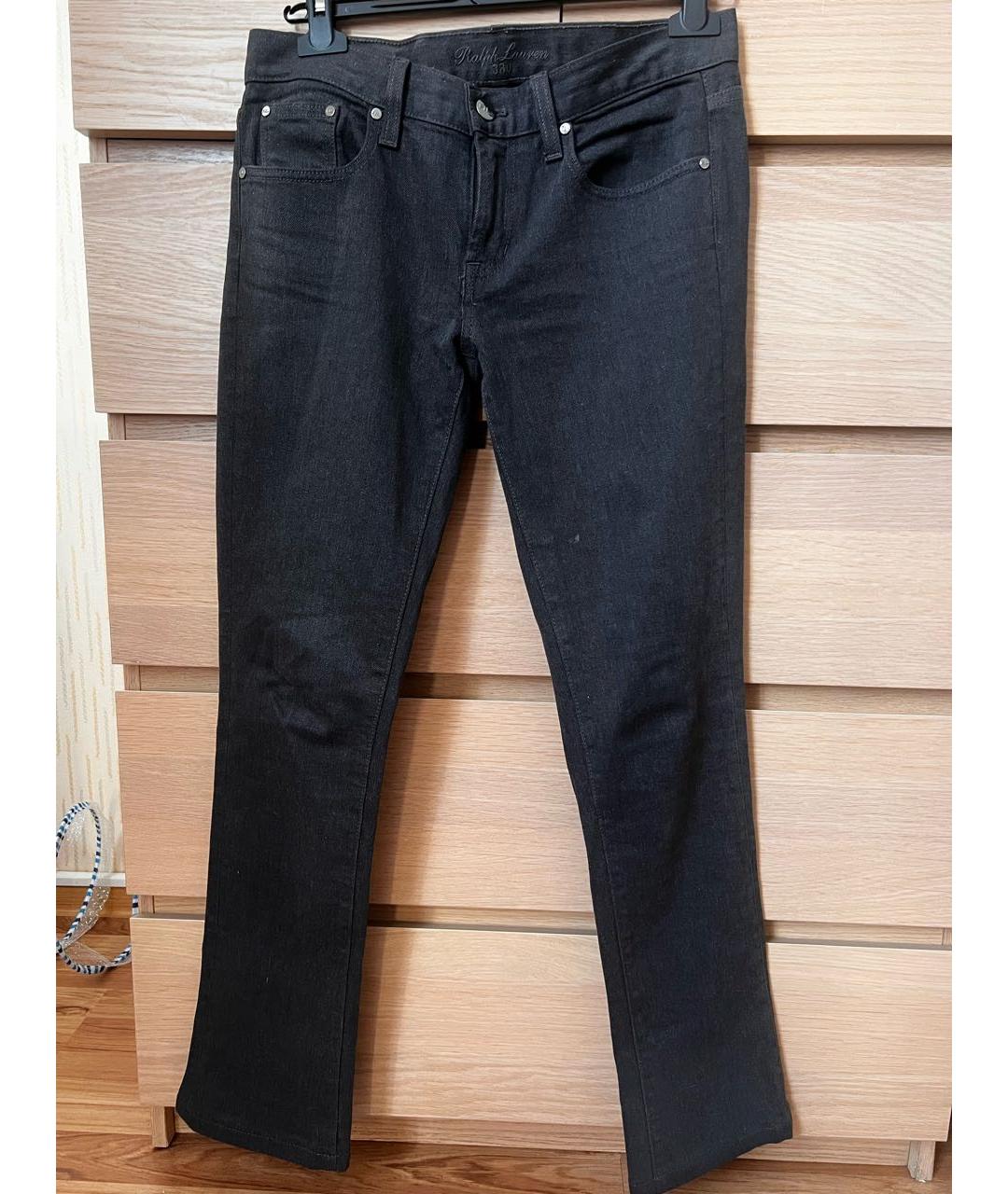 RALPH LAUREN Антрацитовые хлопковые прямые джинсы, фото 5