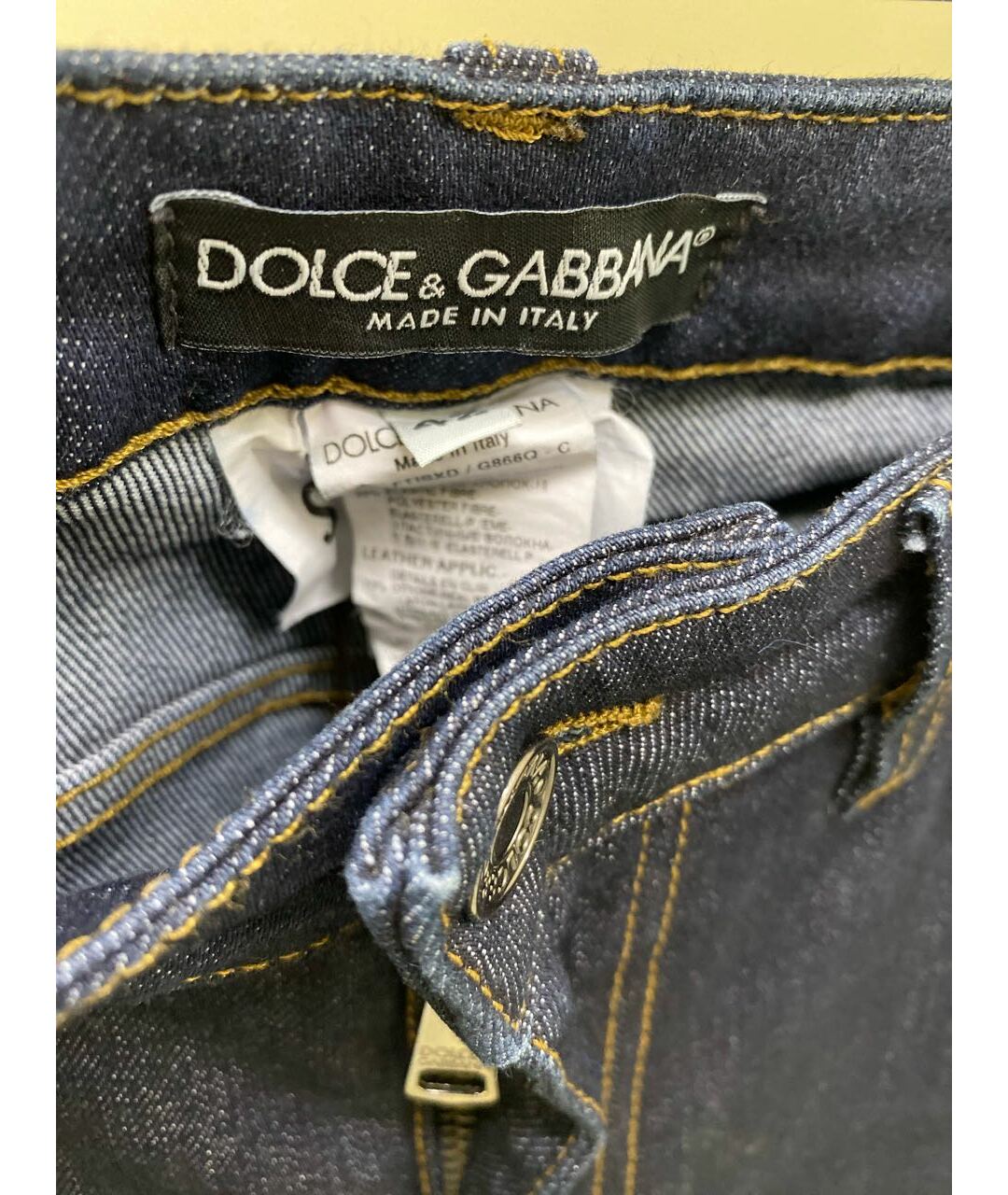 DOLCE&GABBANA Темно-синие хлопко-эластановые джинсы слим, фото 3