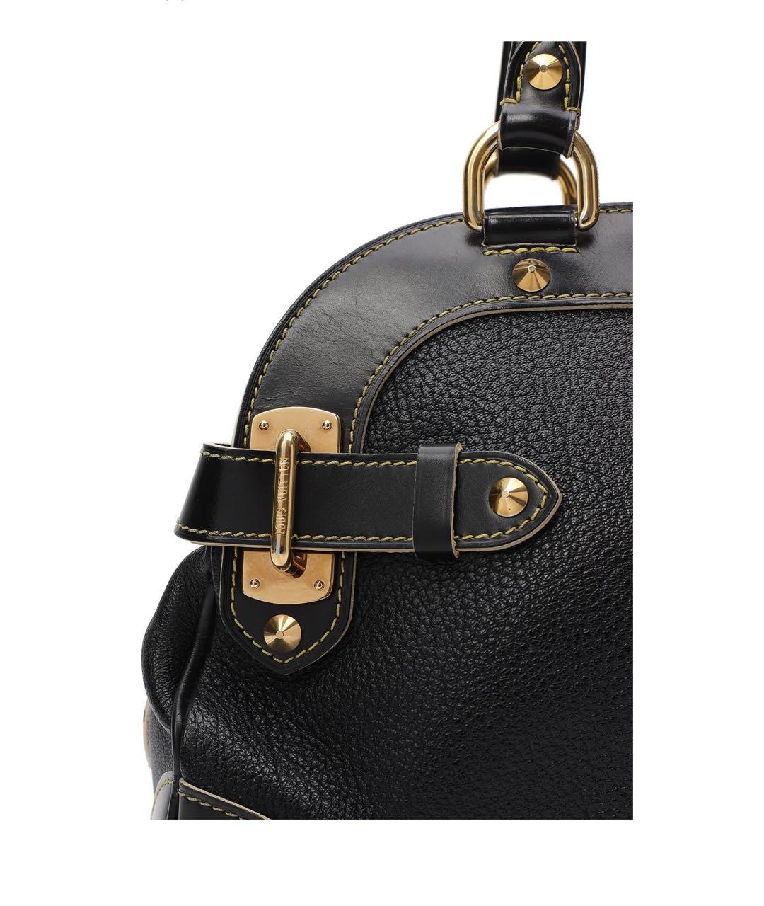 LOUIS VUITTON Черная кожаная сумка через плечо, фото 6
