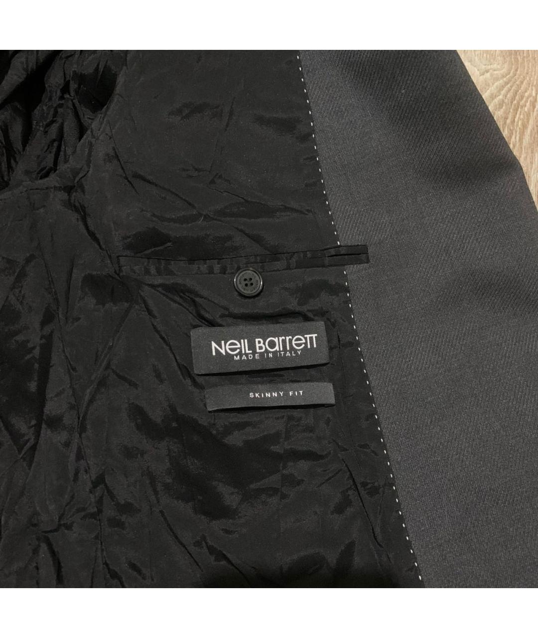 NEIL BARRETT Серый шерстяной пиджак, фото 3
