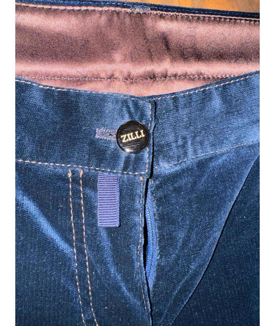 ZILLI Темно-синие прямые джинсы, фото 4