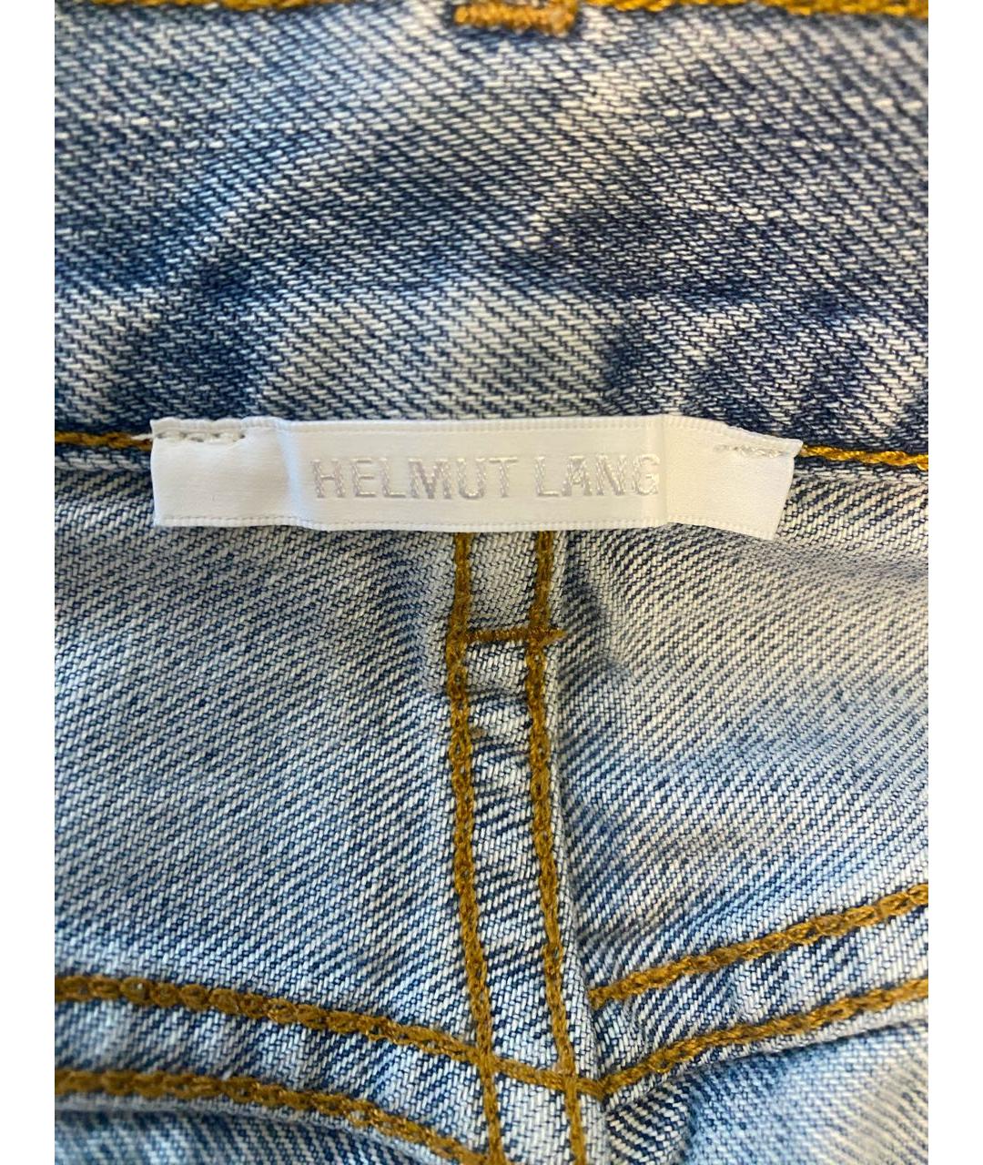 HELMUT LANG Голубые хлопковые прямые джинсы, фото 3