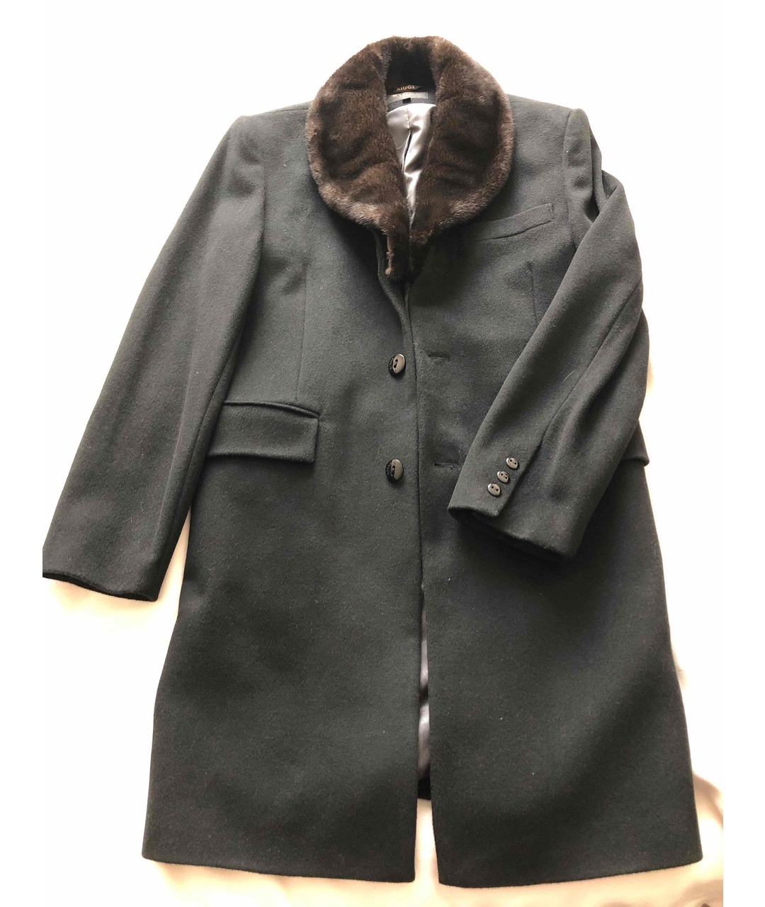 GANNI Черное кашемировое пальто, фото 4