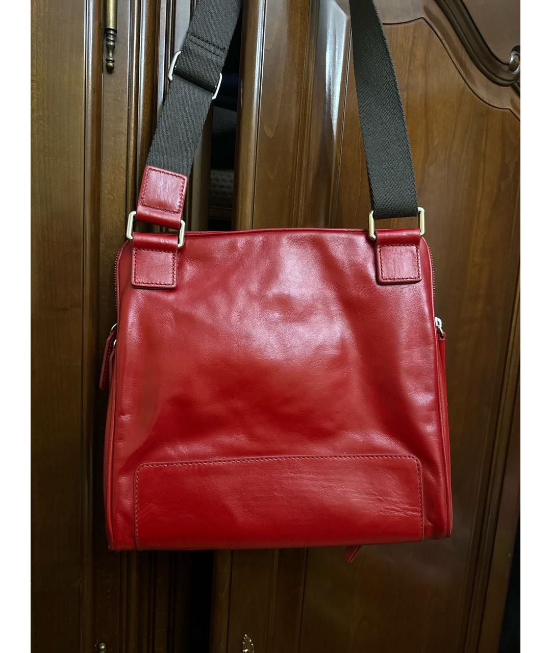 DOLCE&GABBANA Бордовая кожаная сумка на плечо, фото 3