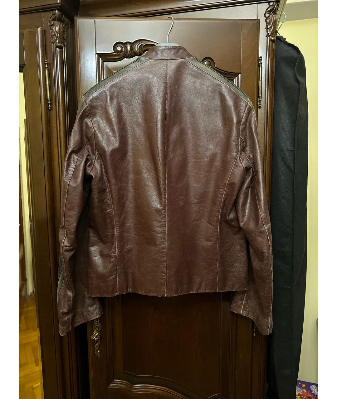 KENZO Бордовая кожаная куртка, фото 2