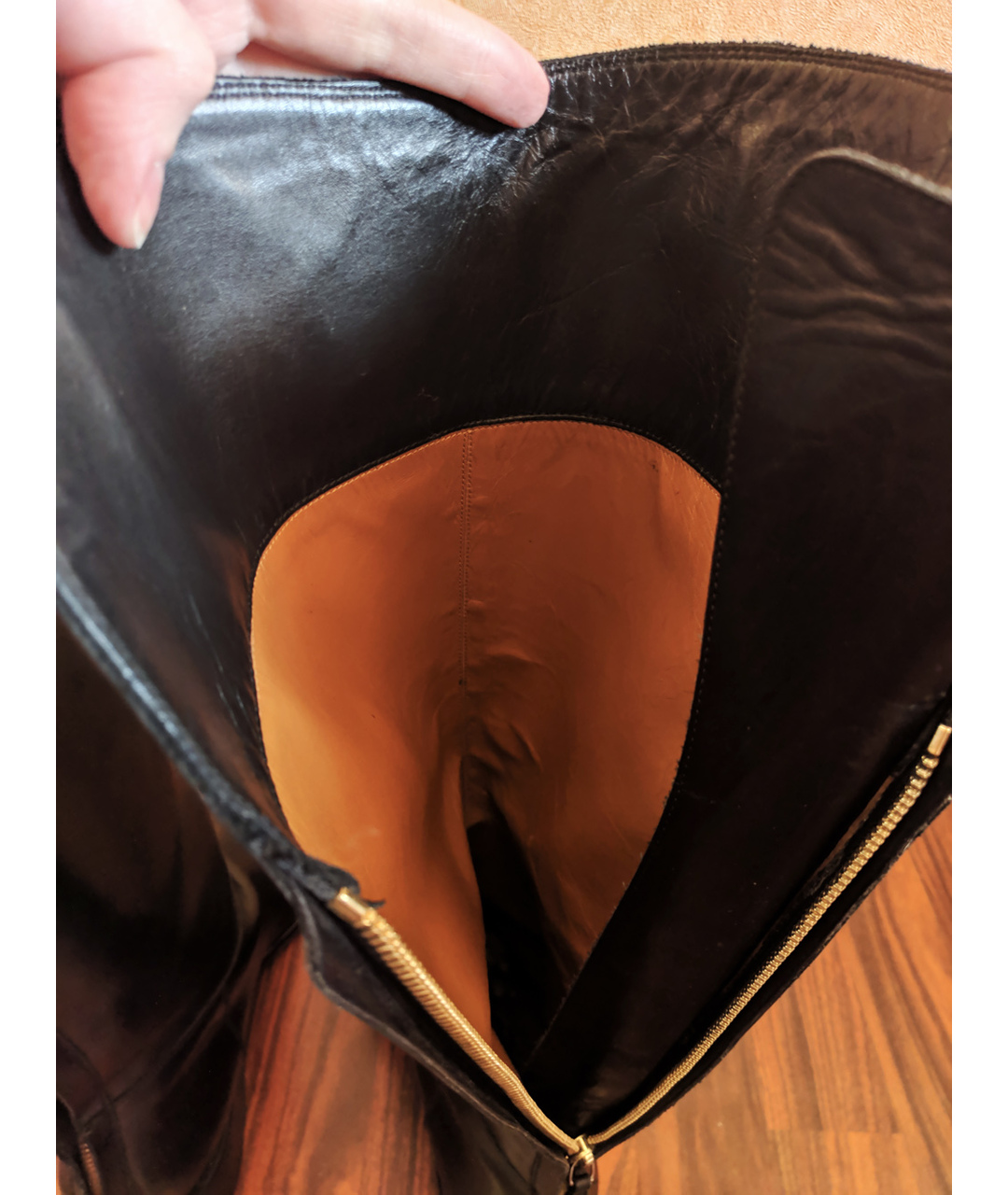LORO PIANA Черные кожаные сапоги, фото 7