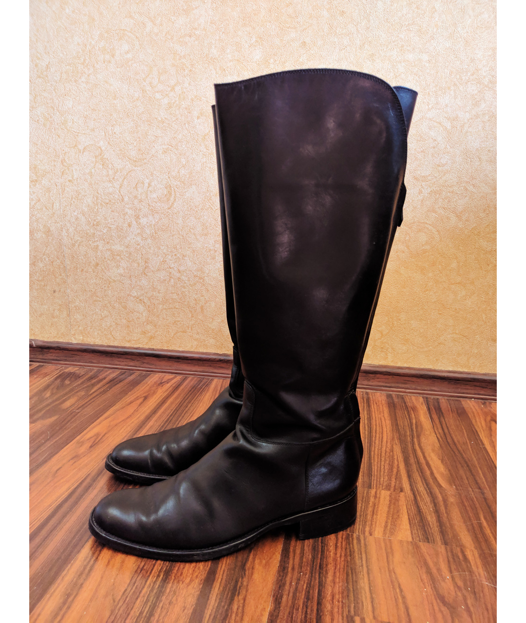 LORO PIANA Черные кожаные сапоги, фото 9