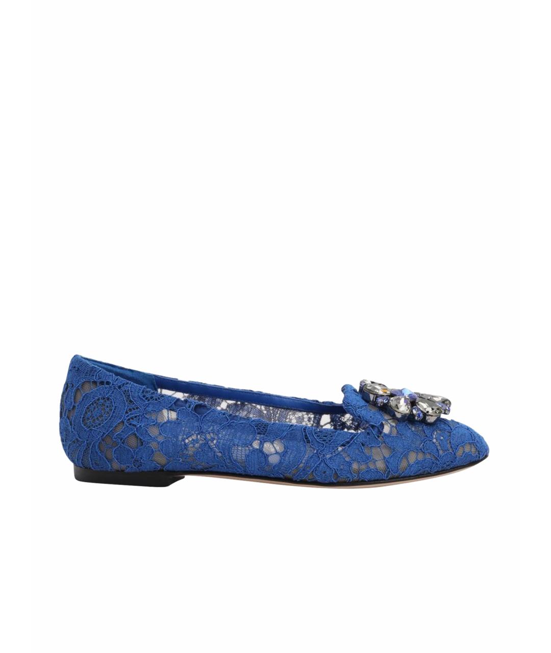 DOLCE&GABBANA Синие текстильные туфли, фото 1