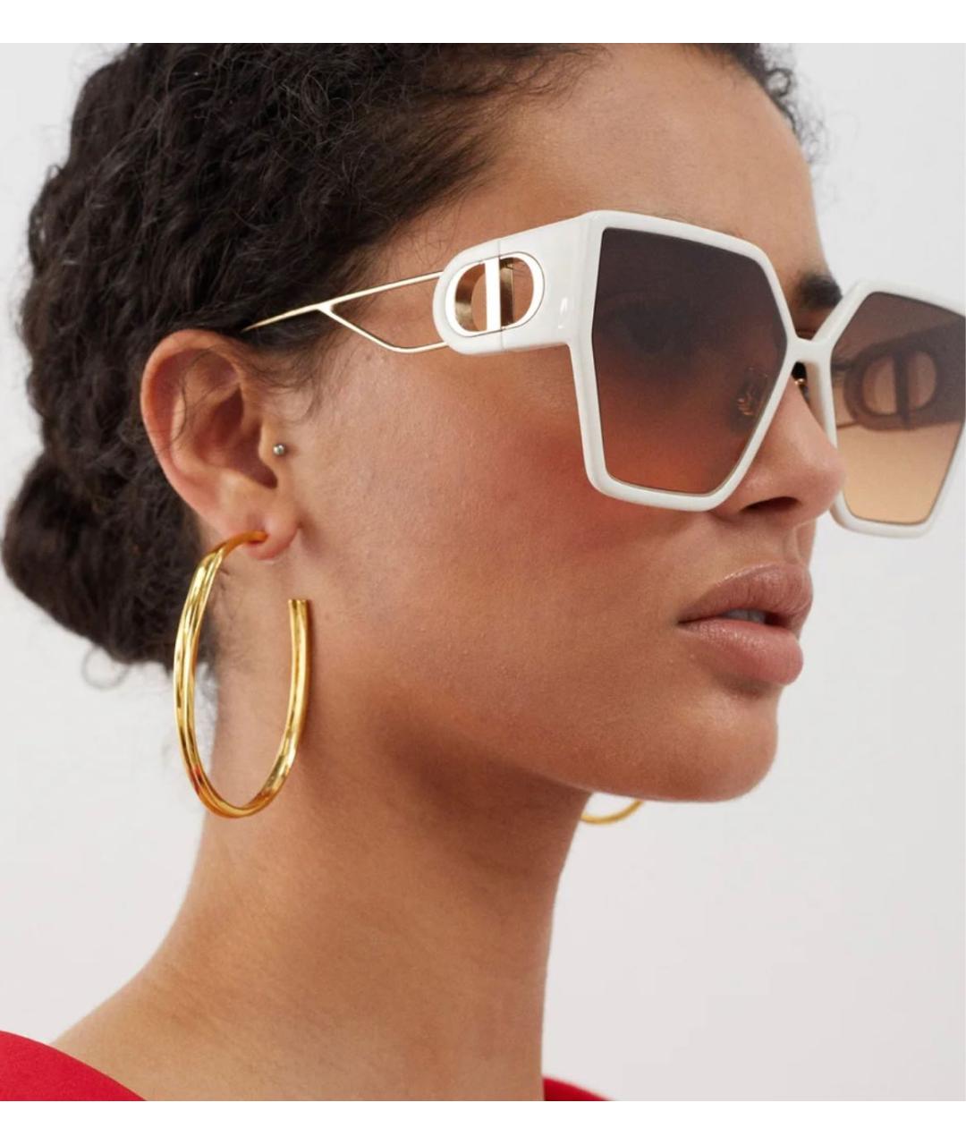 CHRISTIAN DIOR Белые пластиковые солнцезащитные очки, фото 4