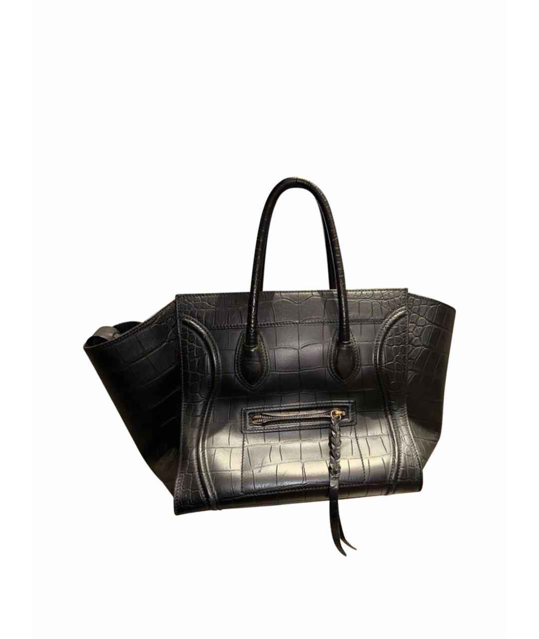 CELINE PRE-OWNED Черная кожаная сумка тоут, фото 1