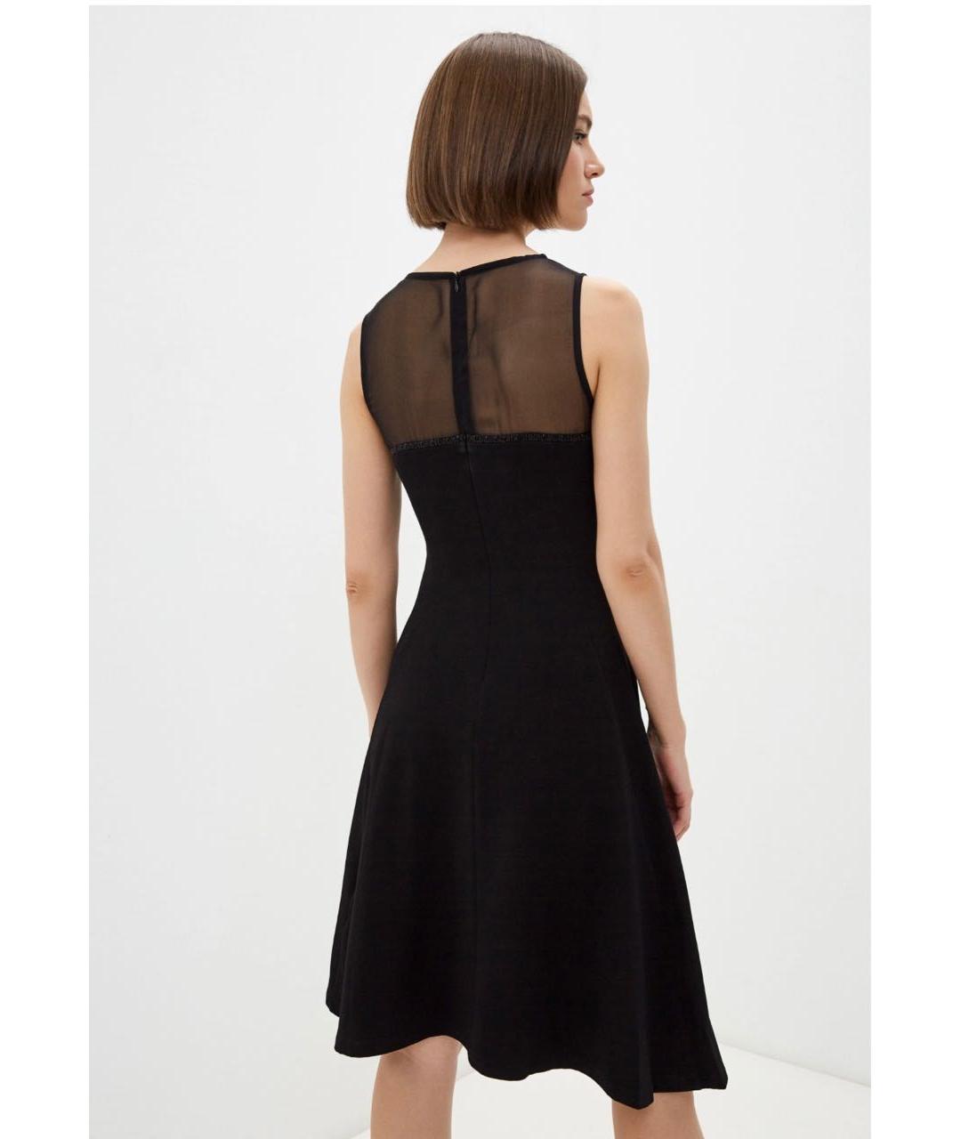 EMPORIO ARMANI Черное вискозное коктейльное платье, фото 2