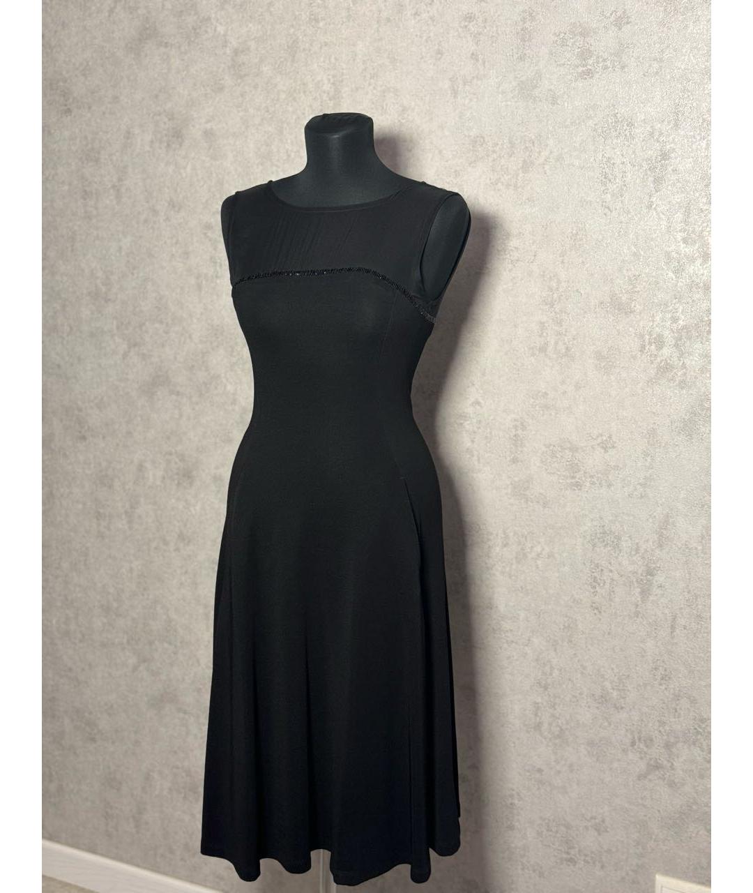 EMPORIO ARMANI Черное вискозное коктейльное платье, фото 5
