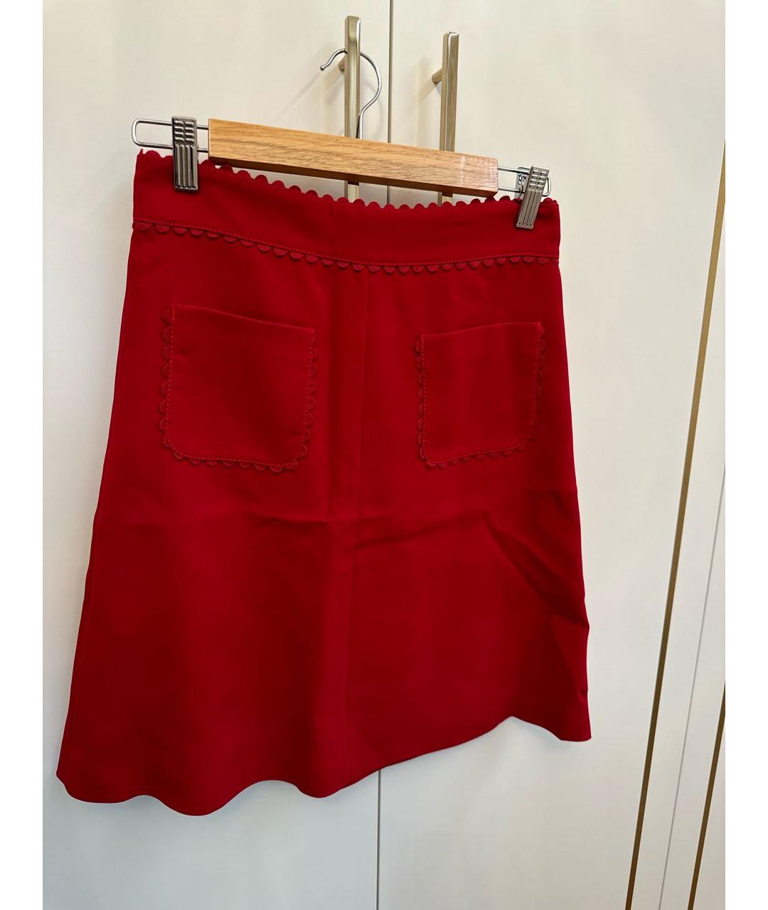 RED VALENTINO Красная юбка мини, фото 4