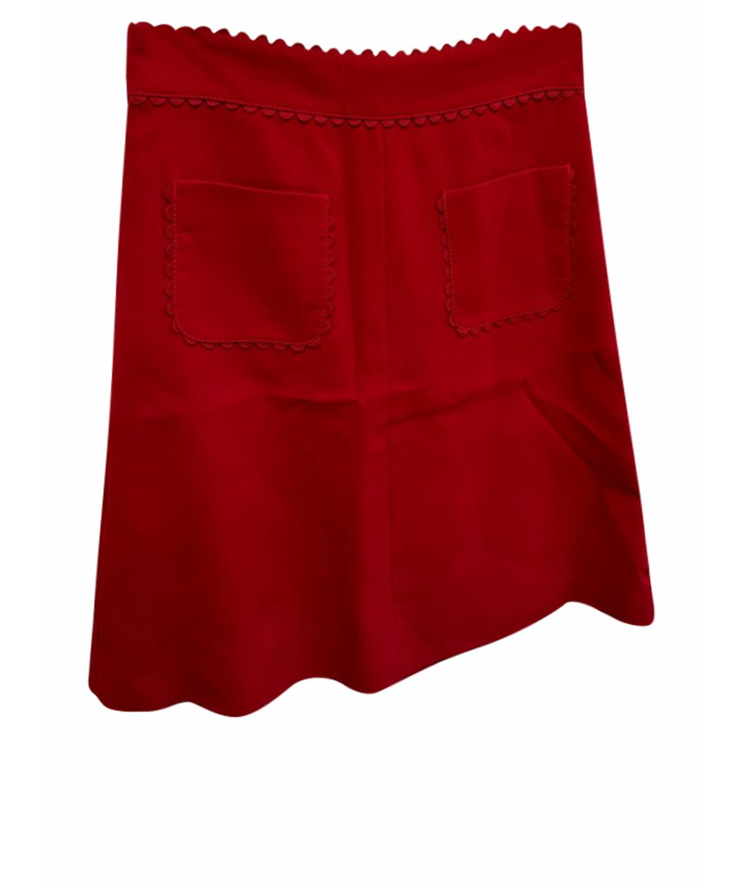 RED VALENTINO Красная юбка мини, фото 1