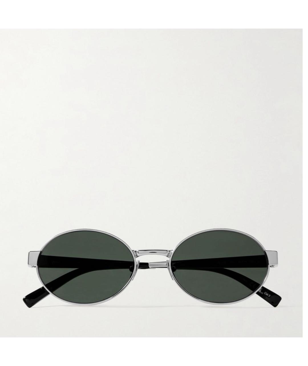 SAINT LAURENT Серебряные металлические солнцезащитные очки, фото 5