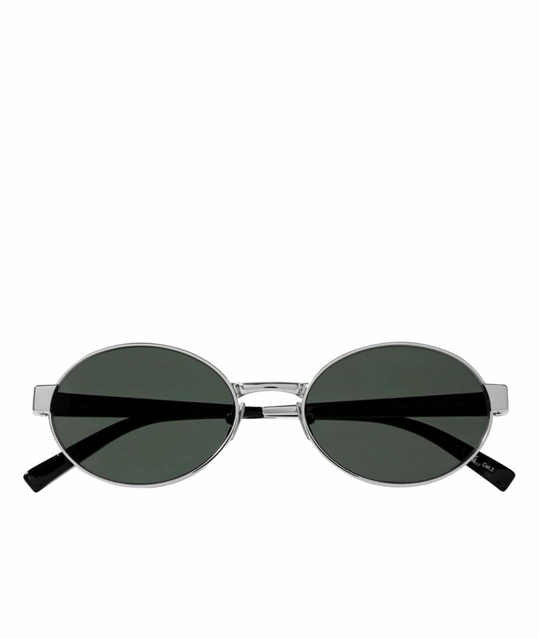 SAINT LAURENT Серебряные металлические солнцезащитные очки, фото 1