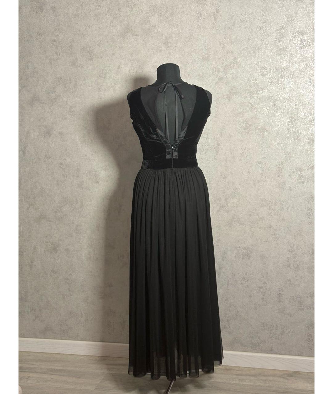 TRUSSARDI JEANS Черное велюровое вечернее платье, фото 2